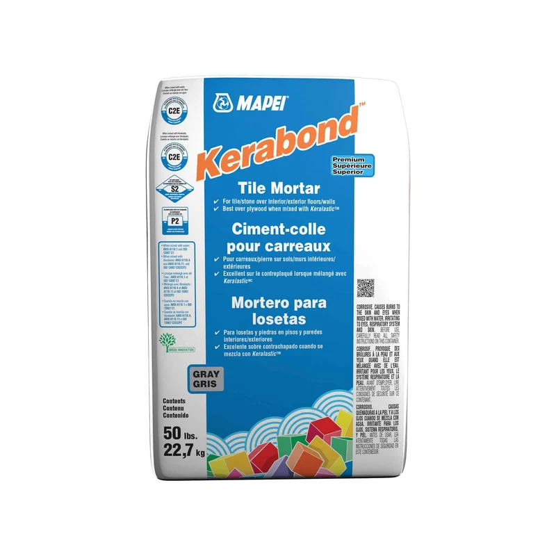 Ciment-colle gris de qualité supérieure pour carreaux Kerabond, 50 lb