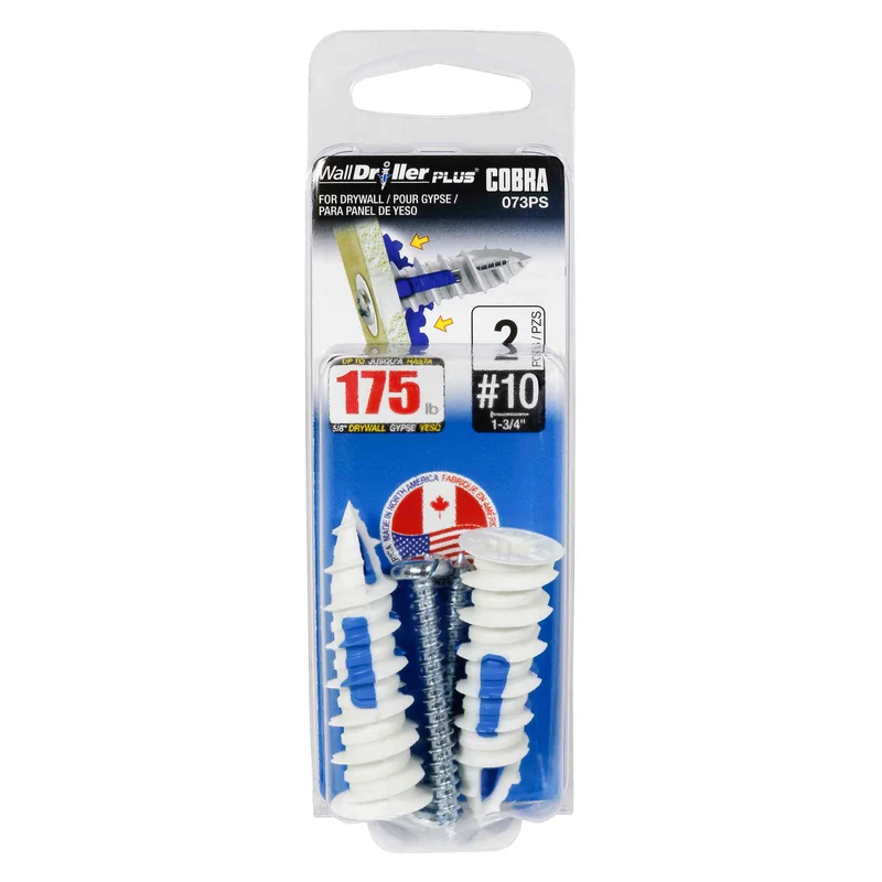 Ancrage pour mur creux WallDriller Plus #10 x 1-3/4", 2 unités