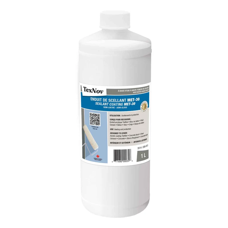 Enduit de scellant Met-30 à base d’eau à haute teneur en solides semi-lustré, 1 L