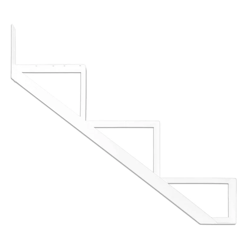 Limon d’aluminium à 3 marches Collection 11 (10-1/4''), blanc