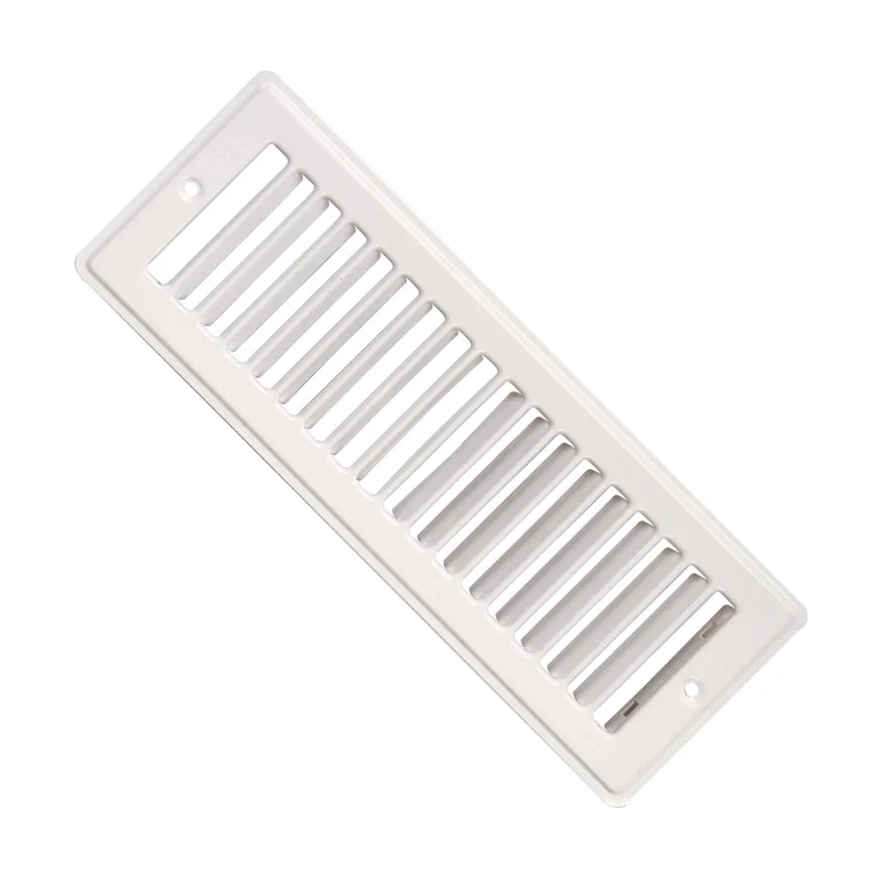 Grille de retrait à persiennes en acier peint en blanc, 4" x 10"
