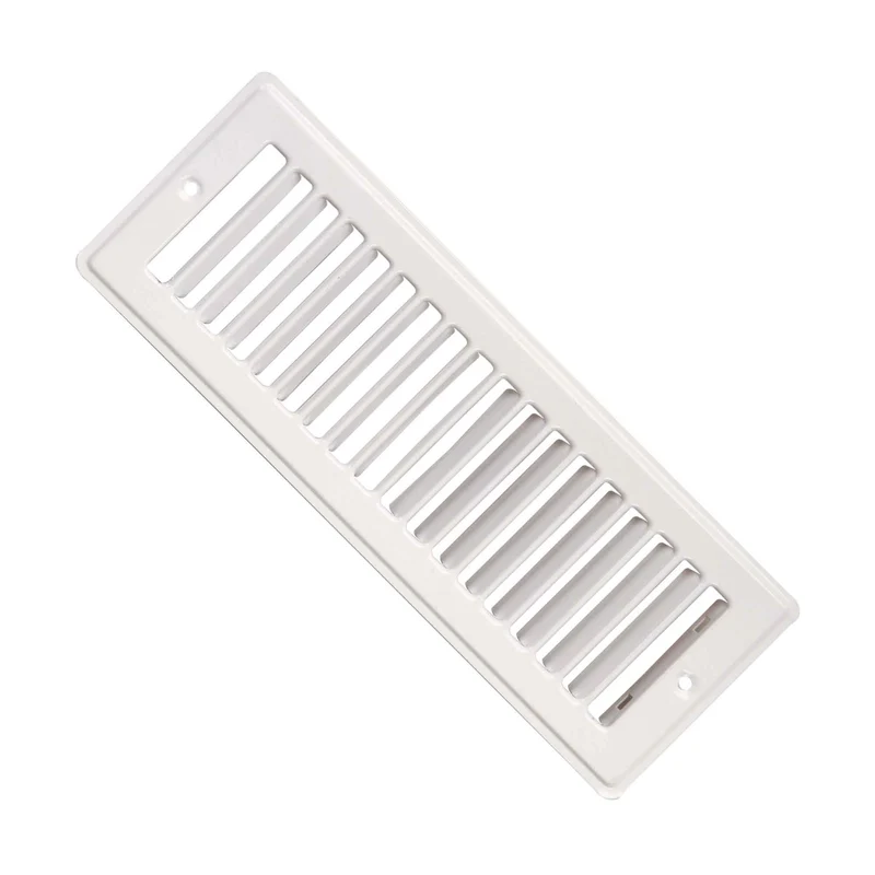 Grille de retrait à persiennes en acier peint en blanc, 2,25" x 10"