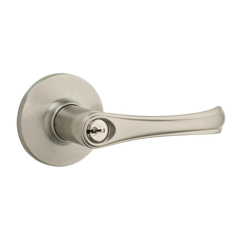 Poignée à levier à clé Safe Lock Grapevine, nickel satiné