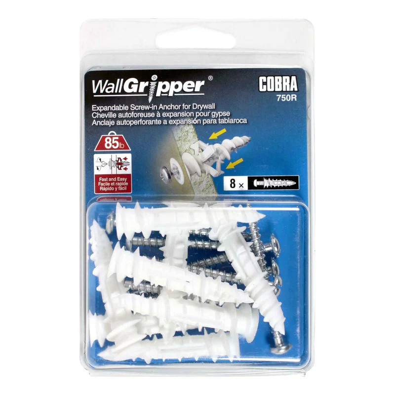Cheville autoforeuse à expansion pour le gypse WallGripper de #8 x 2-1/4", 8 unités