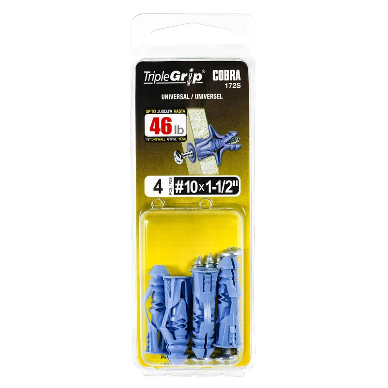 Ancrage Triple-Grip de #10 x 1-1/2", 4 unités