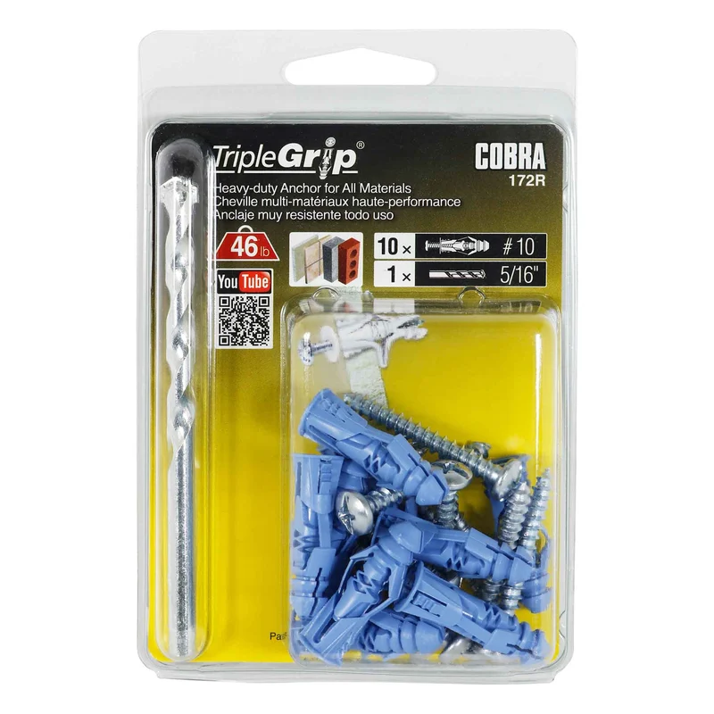 Ancrage TripleGrip de #10 x 1-1/2", 10 unités