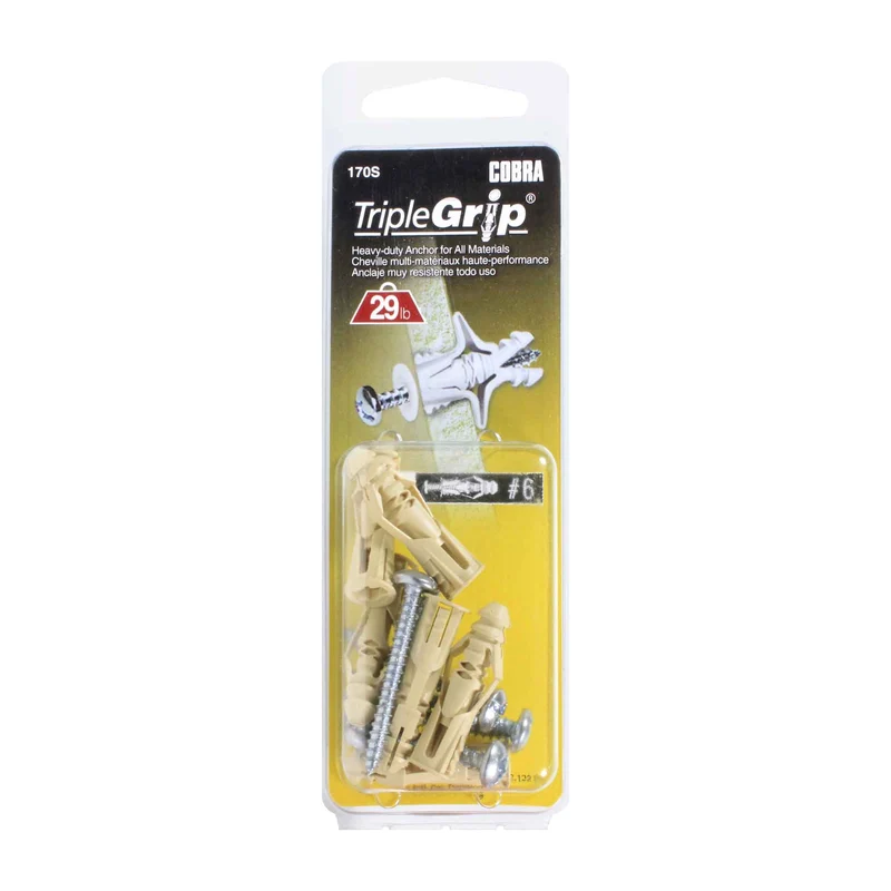 Ancrage TripleGrip de #6 x 1-1/4'', 6 unités
