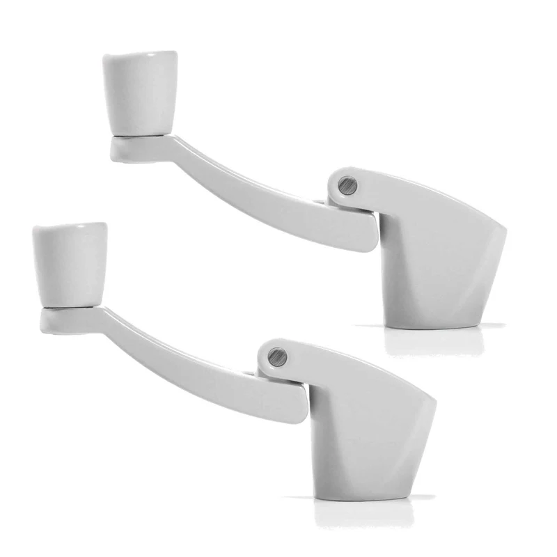 Manivelles escamotables pour fenêtre en blanc, 2 unités