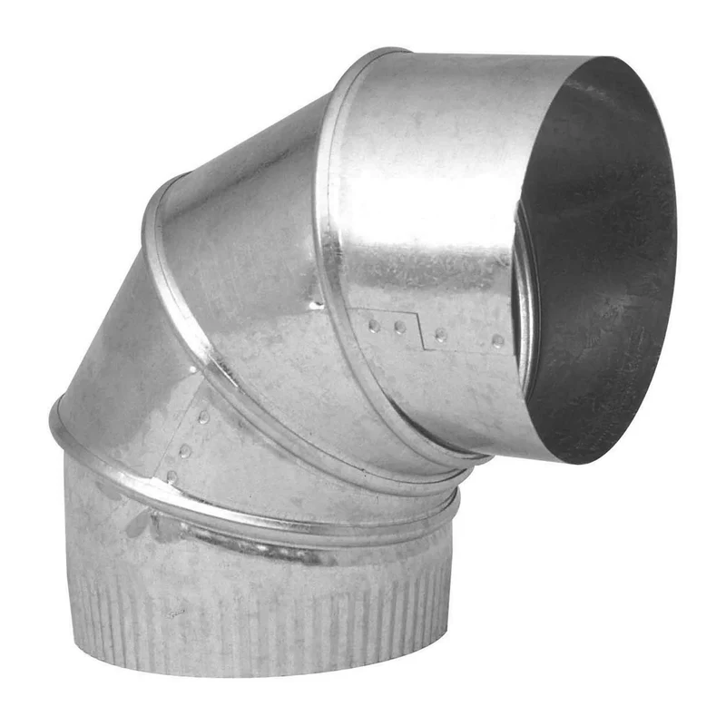 Coude réglable de 90° en acier galvanisé de calibre 30, 5"