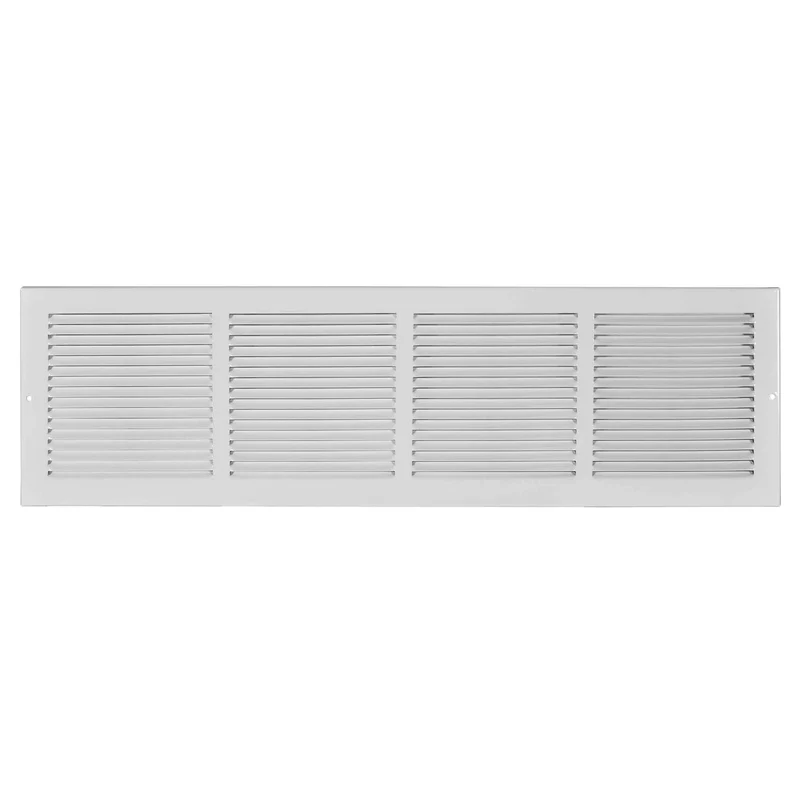 Grille d'aération murale en acier peint en blanc, 8" x 6"