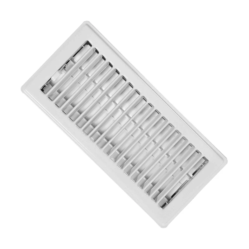 Registre de plancher en acier peint en blanc, 4" x 12"