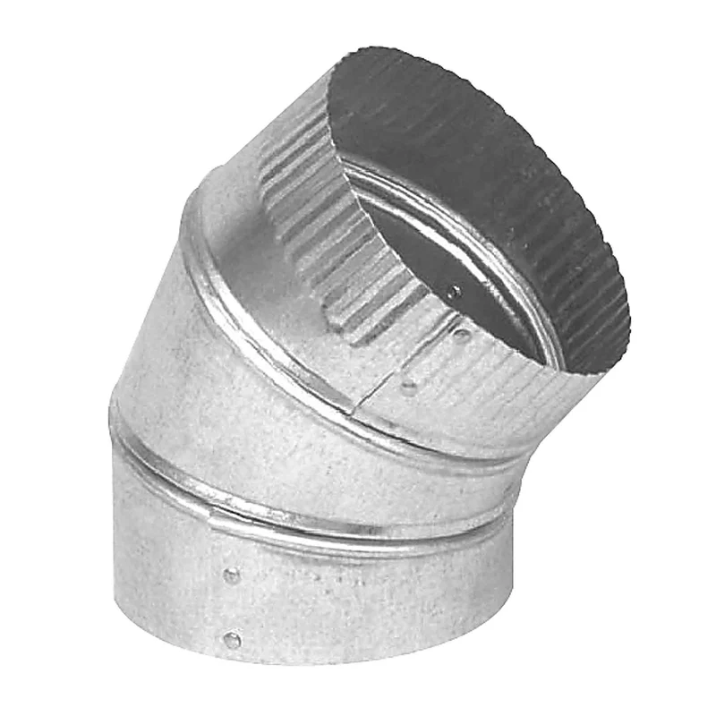 Coude réglable de 45° en acier galvanisé de calibre 30, 6"