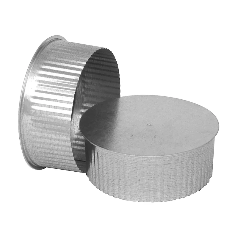Bouchon de tuyau rond plissé en acier galvanisé de calibre 30, 3"