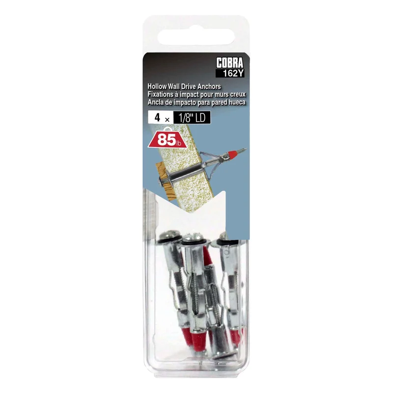 Fixation en acier à impact pour mur creux de 1/8" (LD), 4 unités