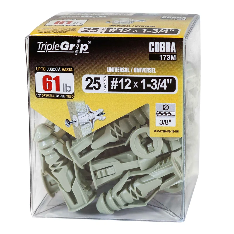Ancrage TripleGrip de #12 x 1-3/4", 25 unités