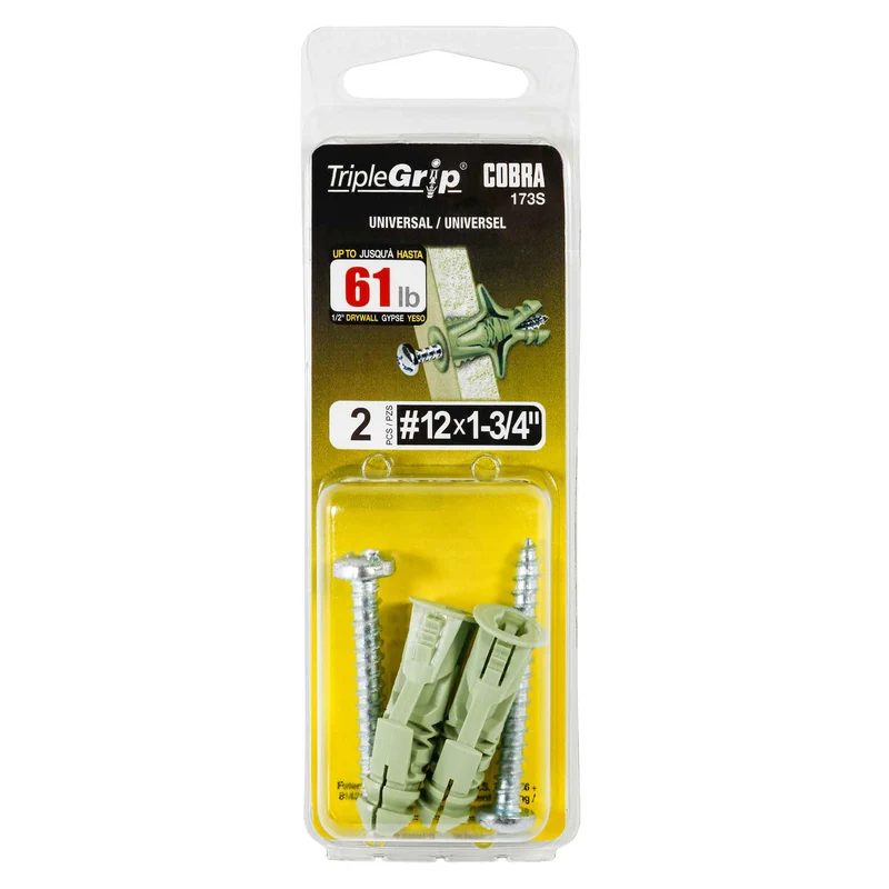 Ancrage Triple-Grip de #12 x 1-3/4", 2 unités