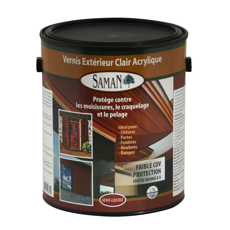 Vernis extérieur clair à l’acrylique semi-lustré, 3,78 L