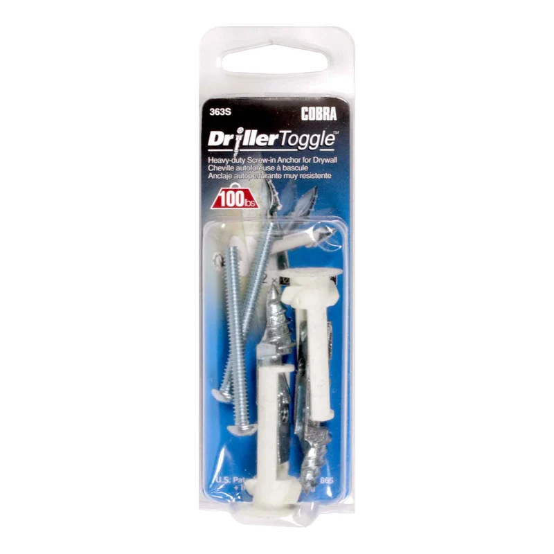 Ancrage autoforeur à bascule DrillerToggle de 3/16" x 2", 2 unités