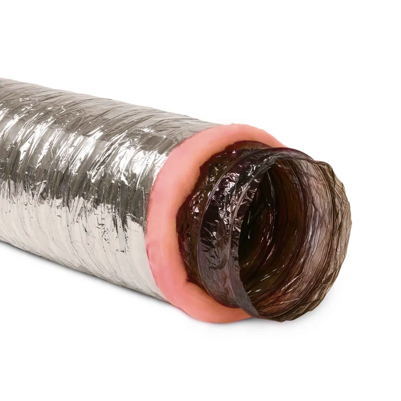 Conduit d'air argent en polyester à deux plis, 4" x 10'