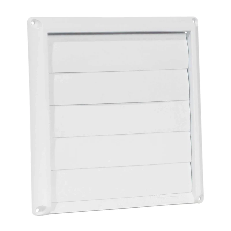 Capuchon de ventilation à volets en plastique blanc, 4"