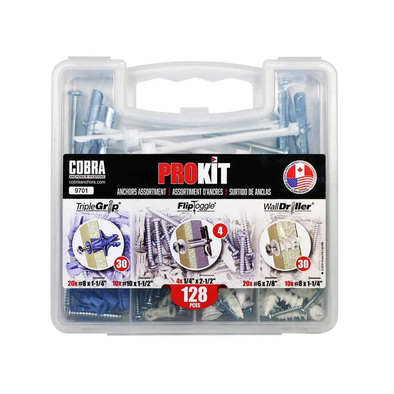 Assortiment d’Ancrage ProKit, 128 pièces