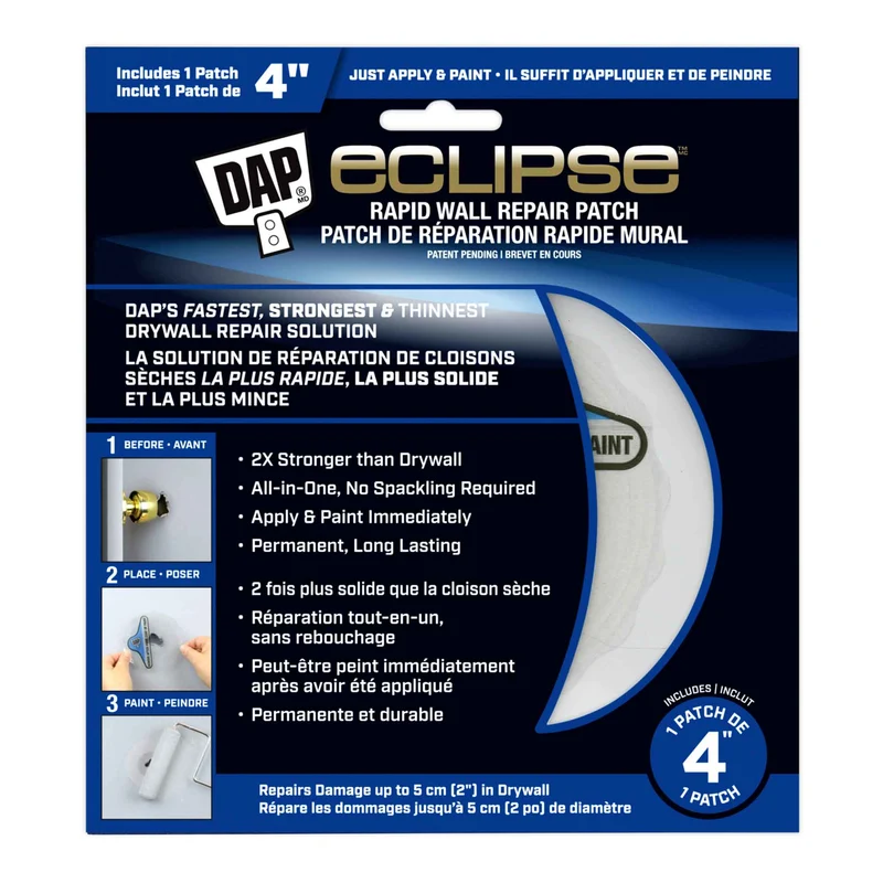 Patch de réparation murale rapide Eclipse, 4"