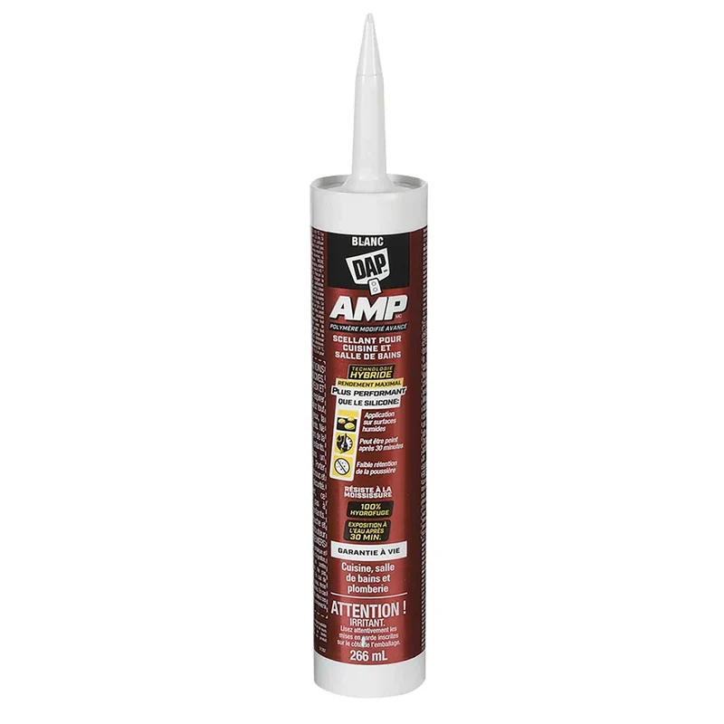 Scellant AMP Advanced en polymère modifié pour cuisine et salle de bain blanc, 266 ml