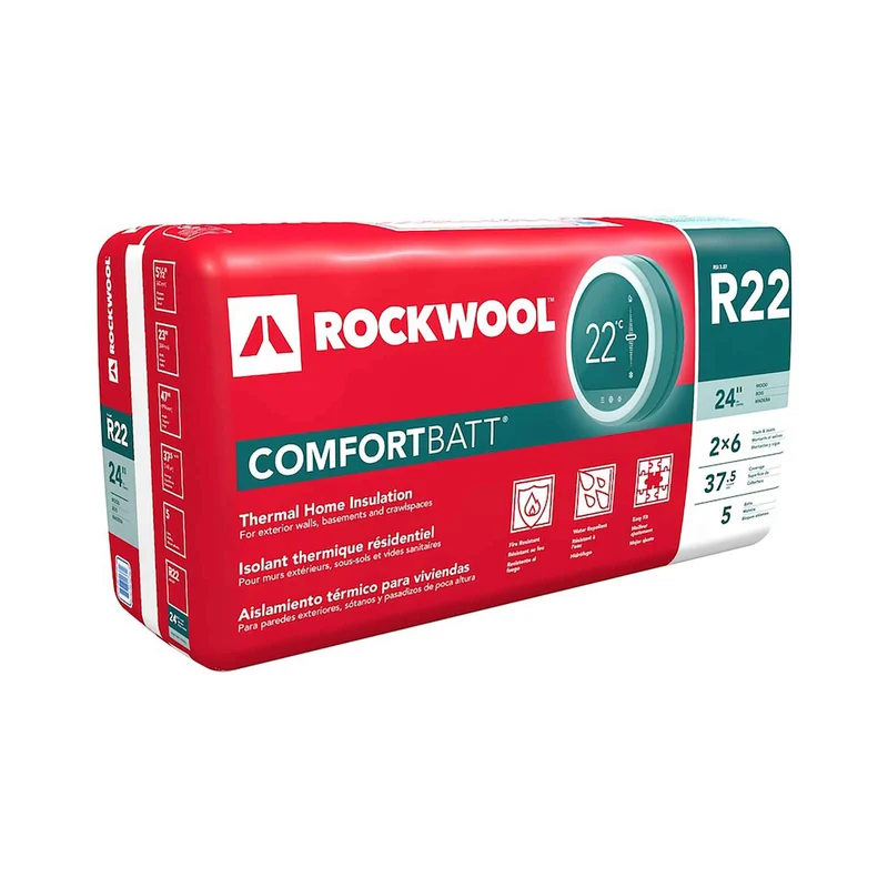 Isolant thermique résidentiel R22 Comfortbatt pour ossatures de bois, 5-1/2" x 23" x 47" (37,50 pi²)