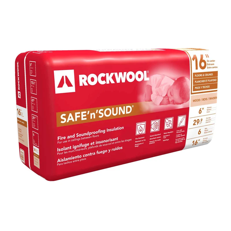 Isolant ignifuge et insonorisant Safe'N’Sound 16'' pour ossatures de bois, 6" x 15-1/4" x 47" (29,9 pi²)