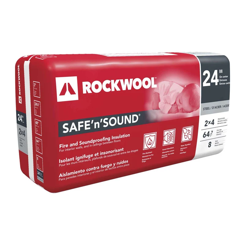 Isolant ignifuge et insonorisant Safe'N’Sound 24'' pour ossatures d’acier, 3" x 24-1/4" x 48" (64,7 pi²)