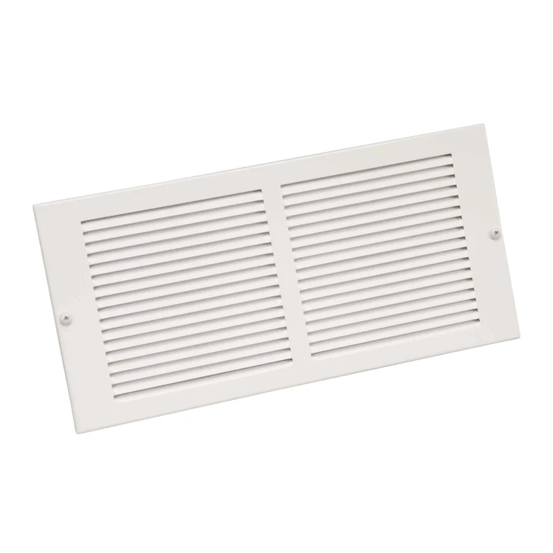 Grille d'aération murale en acier peint en blanc, 30" x 6"