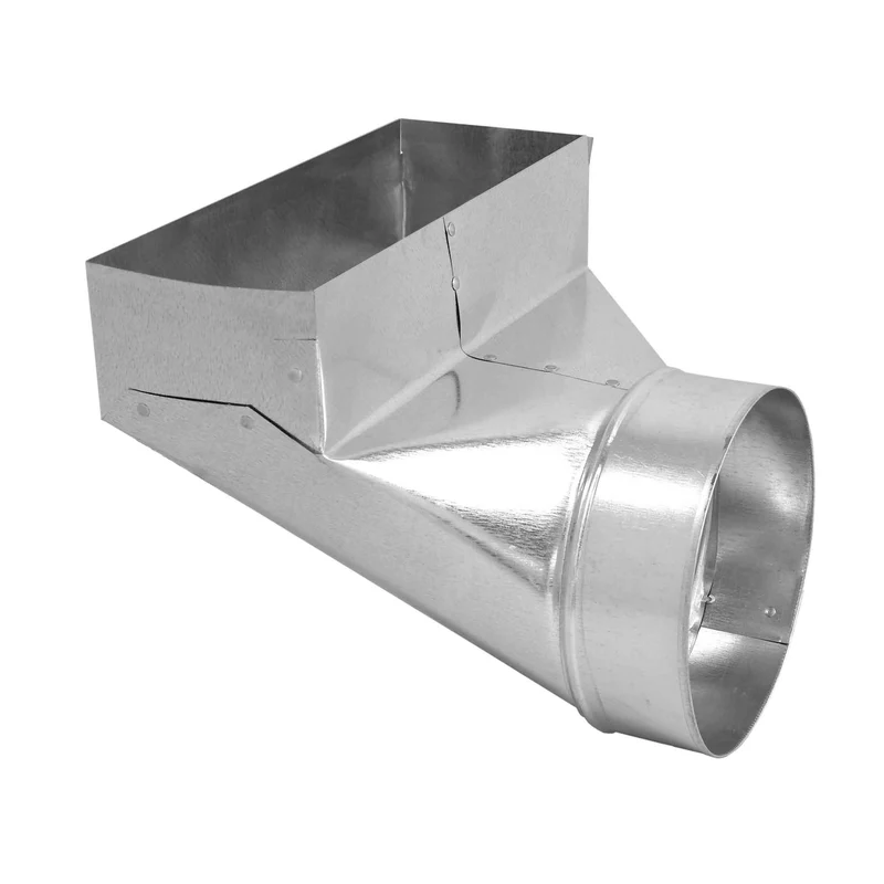 Sortie angulaire en acier galvanisé, 3-1/4" x 10" x 5"