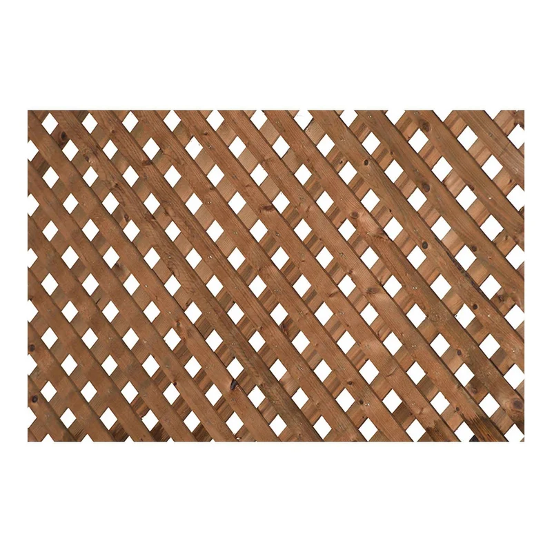 Treillis d’intimité robuste en bois traité brun, 4' x 8' x 1-1/4''