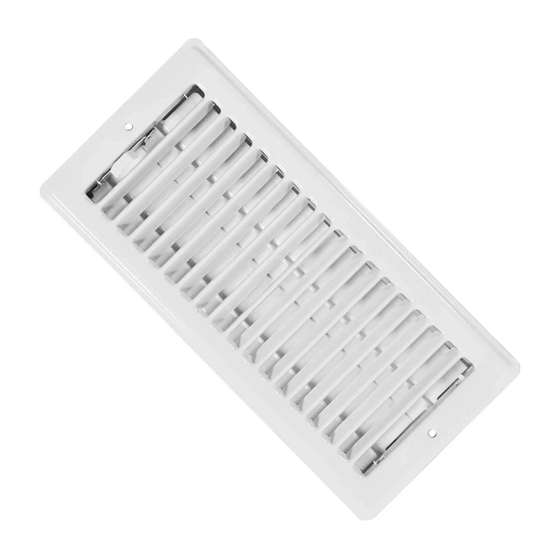 Registre de plafond à persiennes en acier peint en blanc, 4" x 10"