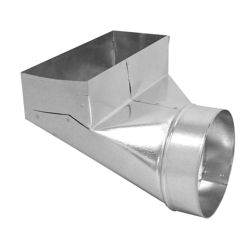 Sortie angulaire en acier galvanisé, 3-1/4" x 10" x 4"
