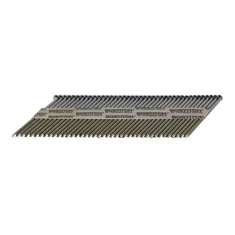 Clous sur bande en papier 30° de 2-3/8'' x 0,1133'' à tiges lisses et têtes rondes décentrées, 5 000 unités