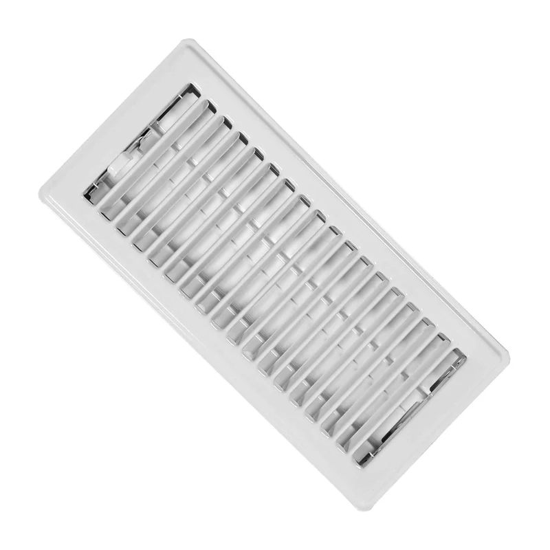 Registre de plancher en acier peint en blanc, 4" x 10"