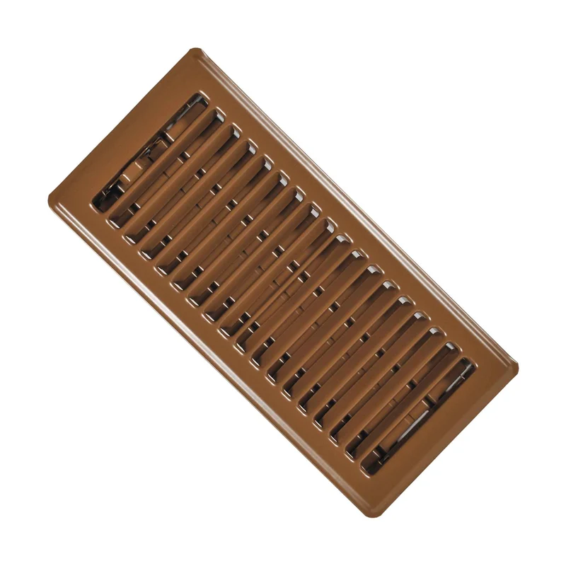 Registre de plancher en acier peint en brun, 2,25" x 10"