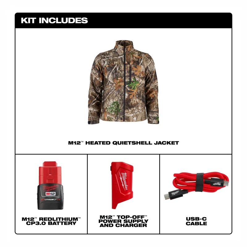 Veste chauffante Camouflage M12 QuietShell, grand