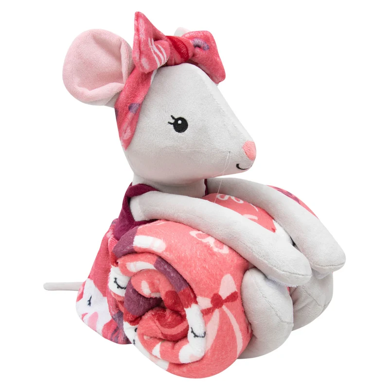 Ensemble d'un jeté et d'une peluche pour enfants, 48'' x 60'' (Mila la souris)
