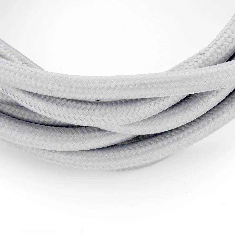 Fabric cords with switch 2 m - Grey