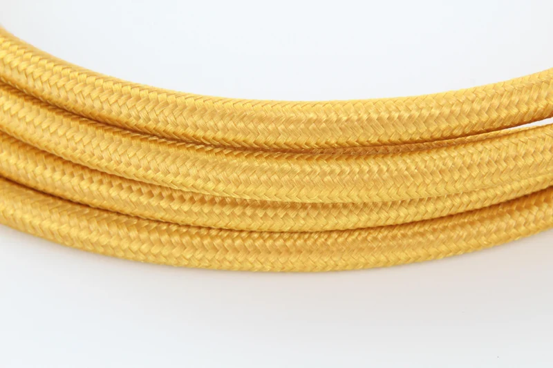 Twisted fabric cord with switch 2 m - Gold