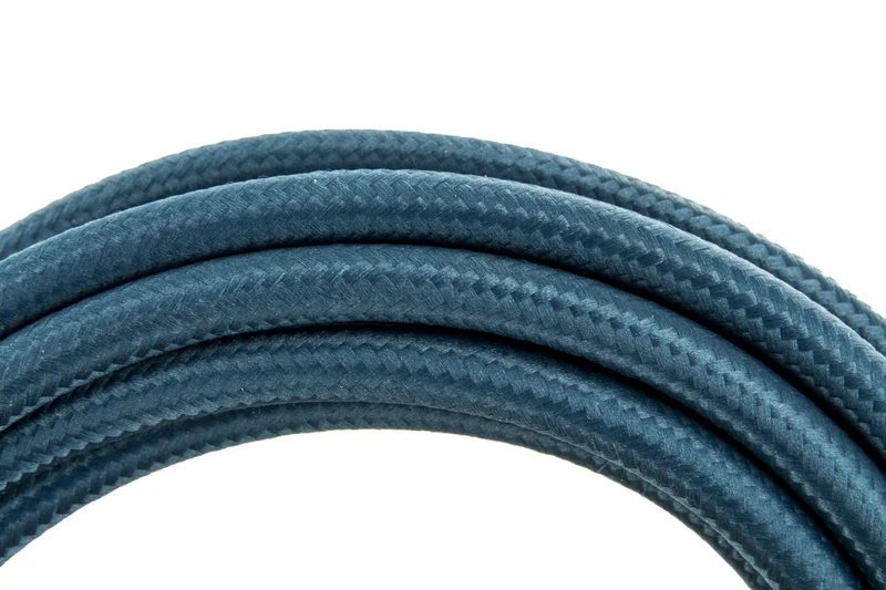 Fabric cable with switch, 2 m - Peacock blue