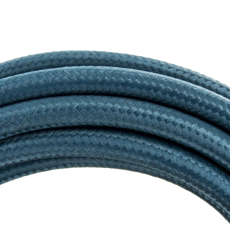 Fabric cable with switch, 2 m - Peacock blue