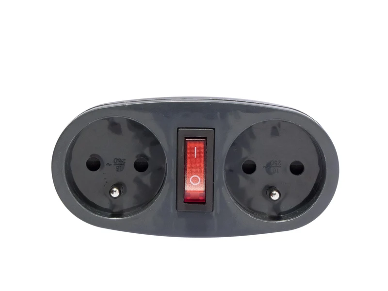 Kit of 3 terminal block 2 x 16 A with switch - anthracite