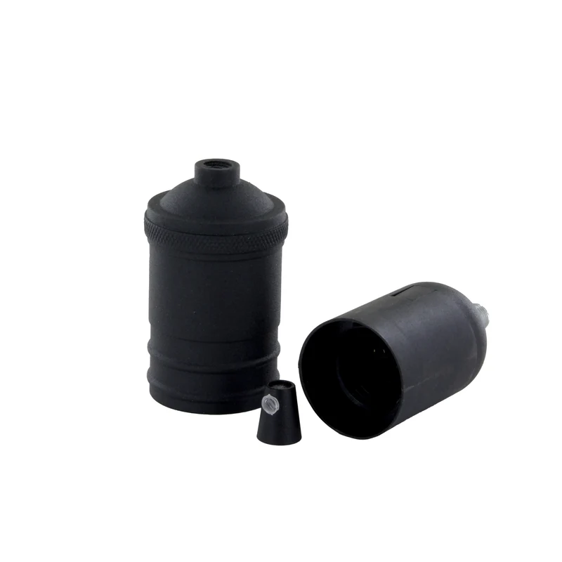 Smooth aluminum lampholder - black