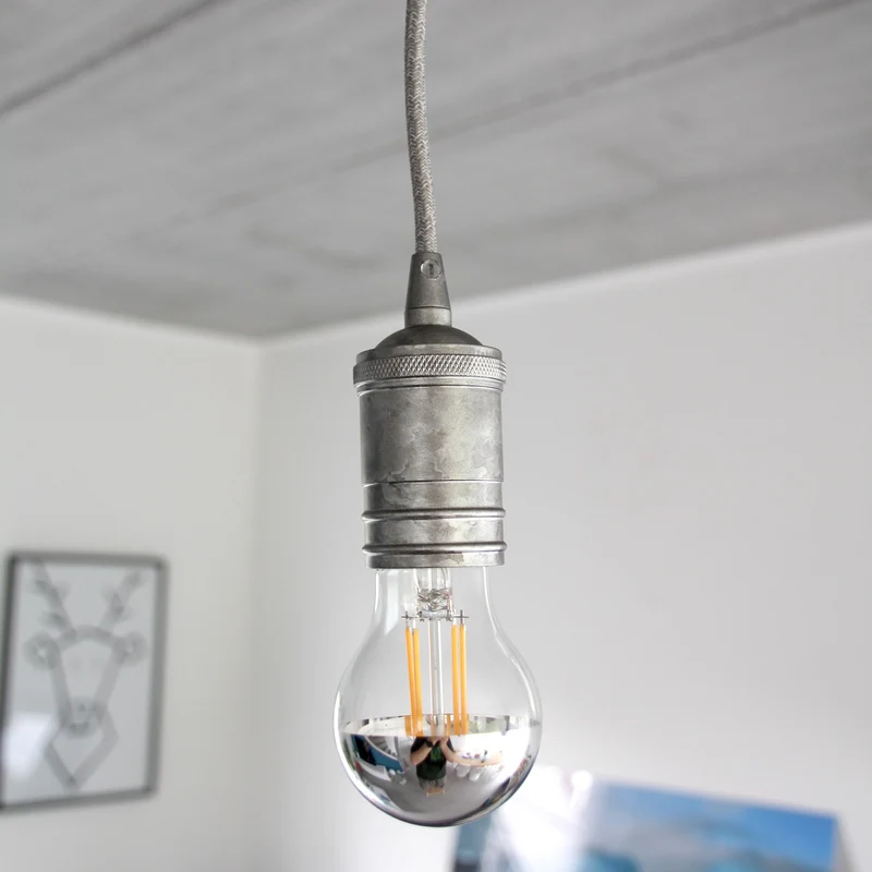 Smooth aluminum lampholder - matt satin