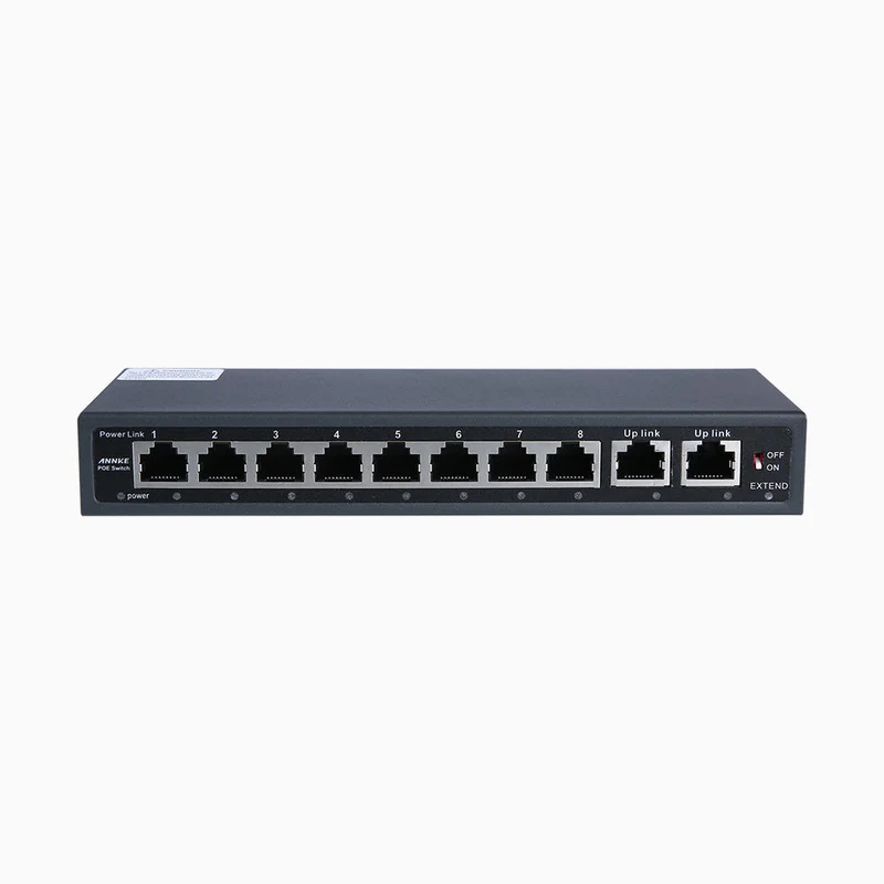 Commutateur PoE Ethernet à 8 ports avec boîtier métallique, fixation sur bureau ou murale
