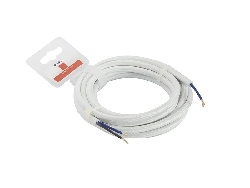 Fabric cable 5 m - White