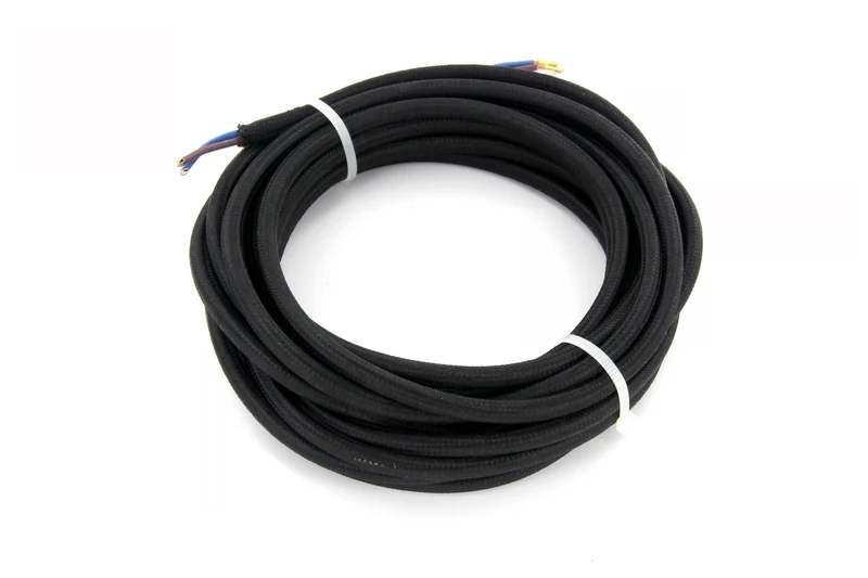Black fabric cable - 5 m